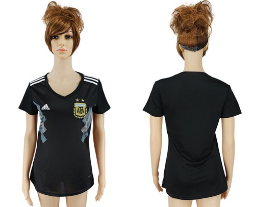 Women's Argentina Blank Away Soccer Country Jersey - Click Image to Close